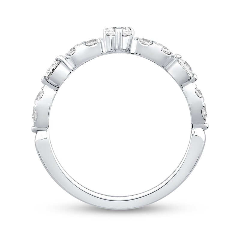 Main Image 2 of 0.58 CT. T.W. Diamond Contour Band in 14K White Gold