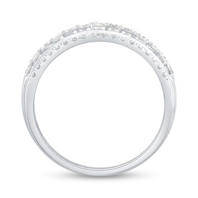 0.95 CT. T.W. Diamond Multi-Row Anniversary Band in 10K White Gold