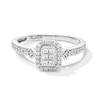 Perfect Fit 0.33 CT. T.W. Emerald-Shaped Multi-Diamond Frame Bridal Set in 10K White Gold