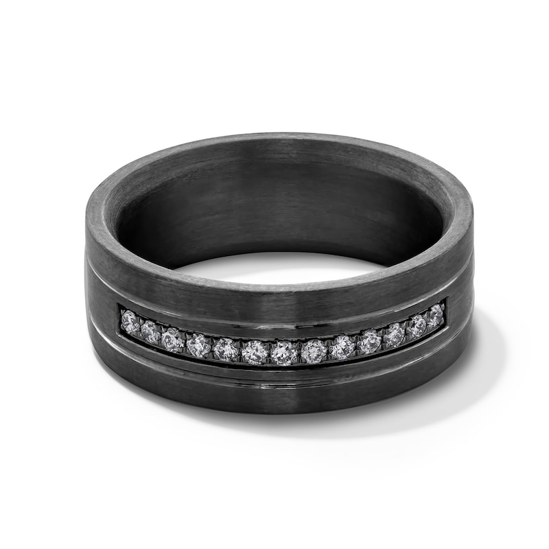 Main Image 1 of 0.20 CT. T.W. Diamond Anniversary Band in Tantalum with Black Rhodium