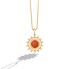 Thumbnail Image 1 of Limor 7.0mm Orange Moonstone and Citrine Sun Pendant in Sterling Silver with 24K Gold Plate