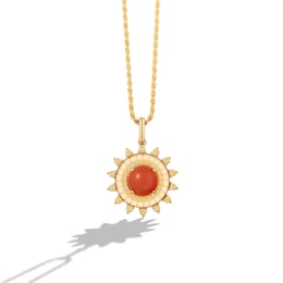 Limor Mindful Jewellery Elements Fire Orange Moonstone and Citrine Sun Pendant in Sterling Silver with 24K Gold Plate