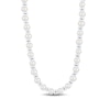 6.0-7.0mm Freshwater Cultured Pearl and Double Spacer Bead Necklace in Sterling Silver - 25.5”