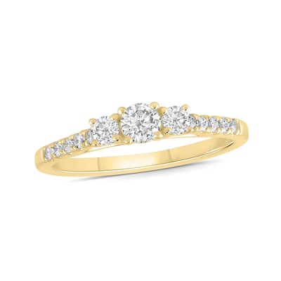 0.50 CT. T.W. Diamond Past Present Future® Engagement Ring in 10K Gold