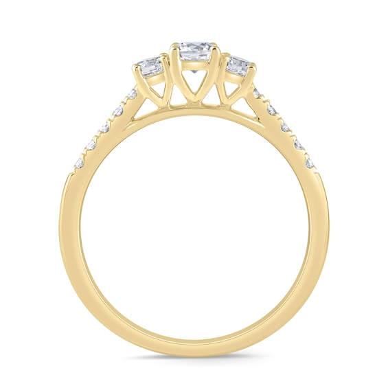 0.50 CT. T.W. Diamond Past Present Future® Engagement Ring in 10K Gold