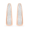 Thumbnail Image 2 of 0.45 CT. T.W. Diamond Tapered Oval Double Row Hoop Earrings in 10K Rose Gold