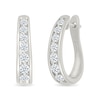 0.95 CT. T.W. Diamond Tapered Oval Hoop Earrings in 10K White Gold