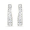 0.95 CT. T.W. Diamond Tapered Oval Hoop Earrings in 10K White Gold