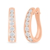 Thumbnail Image 1 of 0.95 CT. T.W. Diamond Tapered Oval Hoop Earrings in 10K Rose Gold