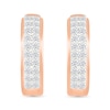 0.45 CT. T.W. Diamond Double Row Hoop Earrings in 10K Rose Gold