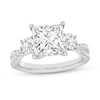 4.00 CT. T.W. Princess-Cut and Round Certified Lab-Created Diamond Three Stone Engagement Ring in 14K White Gold (F/VS2)