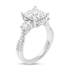 4.00 CT. T.W. Princess-Cut and Round Certified Lab-Created Diamond Three Stone Engagement Ring in 14K White Gold (F/VS2)