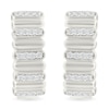 0.23 CT. T.W. Diamond Alternating Row Puff Hoop Earrings in 10K White Gold