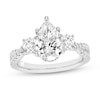 2.75 CT. T.W. Pear-Shaped and Round Certified Lab-Created Diamond Three Stone Engagement Ring in 14K White Gold (F/VS2)