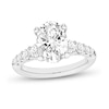 3.75 CT. T.W. Oval Certified Lab-Created Diamond Graduated Shank Engagement Ring in 14K Gold (F/VS2