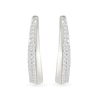 0.23 CT. T.W. Diamond Tapered Double Row Hoop Earrings in 10K White Gold