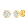 0.23 CT. T.W. Multi-Diamond Flower Stud Earrings in 10K Gold