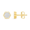 0.23 CT. T.W. Multi-Diamond Flower Stud Earrings in 10K Gold