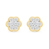 0.23 CT. T.W. Multi-Diamond Flower Stud Earrings in 10K Gold