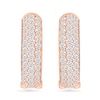 0.95 CT. T.W. Diamond Triple Row Hoop Earrings in 10K Rose Gold