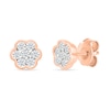 0.23 CT. T.W. Multi-Diamond Flower Stud Earrings in 10K Rose Gold