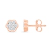 0.23 CT. T.W. Multi-Diamond Flower Stud Earrings in 10K Rose Gold