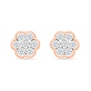 0.23 CT. T.W. Multi-Diamond Flower Stud Earrings in 10K Rose Gold