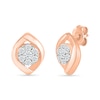 Thumbnail Image 1 of 0.23 CT. T.W. Multi-Diamond Crossover Frame Stud Earrings in 10K Rose Gold