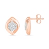 Thumbnail Image 2 of 0.23 CT. T.W. Multi-Diamond Crossover Frame Stud Earrings in 10K Rose Gold