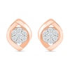 Thumbnail Image 3 of 0.23 CT. T.W. Multi-Diamond Crossover Frame Stud Earrings in 10K Rose Gold