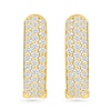 Thumbnail Image 3 of 0.95 CT. T.W. Diamond Triple Row Hoop Earrings in 10K Gold