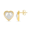 Thumbnail Image 2 of 0.23 CT. T.W. Multi-Diamond Double Frame Heart Stud Earrings in 10K Gold