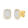 0.23 CT. T.W. Multi-Diamond Elongated Cushion Frame Stud Earrings in 10K Gold