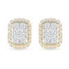 0.23 CT. T.W. Multi-Diamond Elongated Cushion Frame Stud Earrings in 10K Gold