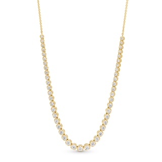 3.00 CT. T.W. Certified Lab-Created Diamonds Graduated Line Necklace in Sterling Silver with 10K Gold Plate (F/SI2)