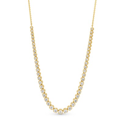 3.00 CT. T.W. Certified Lab-Created Diamonds Graduated Line Necklace in Sterling Silver with 10K Gold Plate (F/SI2)