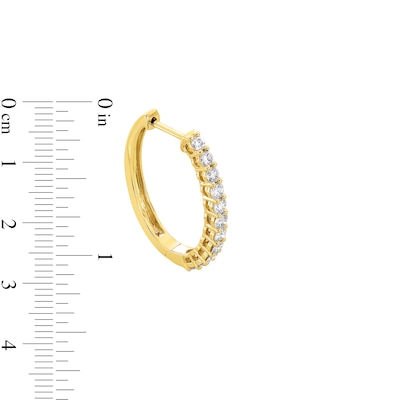 1.00 CT. T.W. Certified Lab-Created Diamond Hoop Earrings in Sterling Silver with 10K Gold Plate (F/SI2)