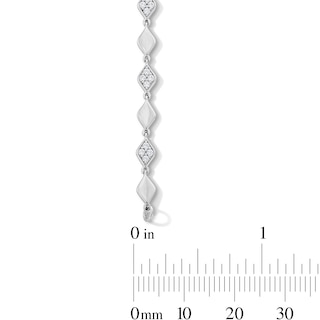 0.50 CT. T.W. Marquise-Shaped Multi-Diamond Alternating Link Bracelet in Sterling Silver