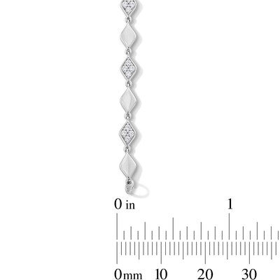 0.50 CT. T.W. Marquise-Shaped Multi-Diamond Alternating Link Bracelet in Sterling Silver