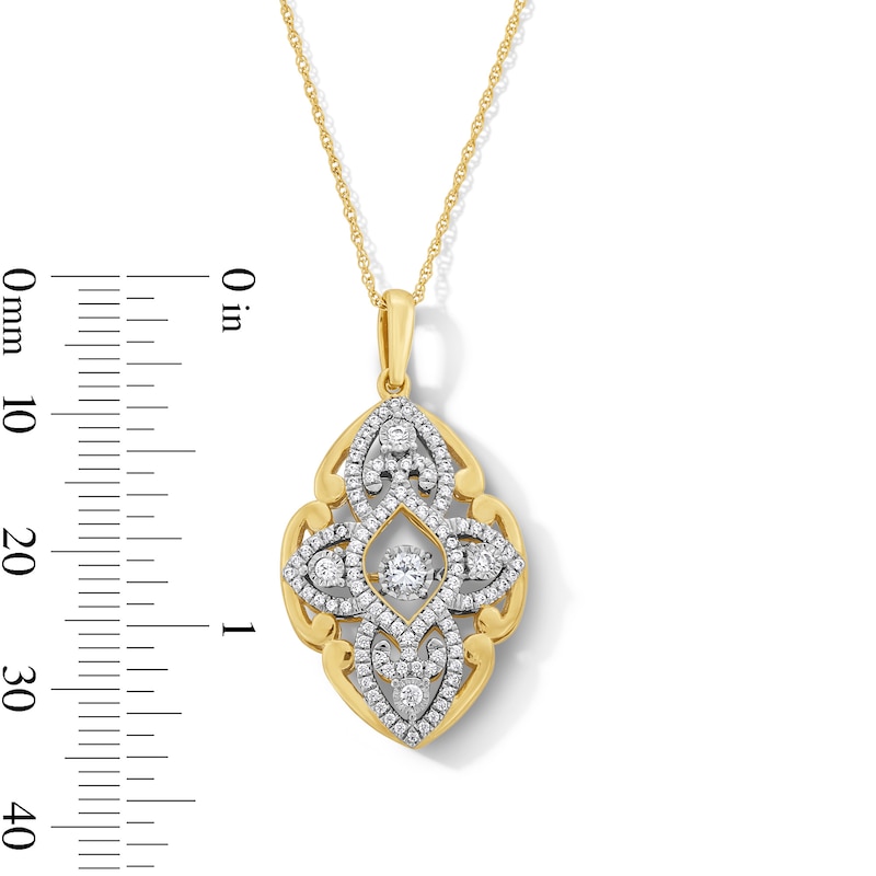 Main Image 3 of Unstoppable Love™ 0.50 CT. T.W. Diamond Mosaic Marquise Frame Pendant in 10K Gold