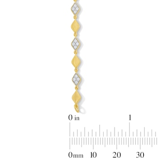 0.50 CT. T.W. Marquise-Shaped Multi-Diamond Alternating Link Bracelet in Sterling Silver with 10K Gold Plate