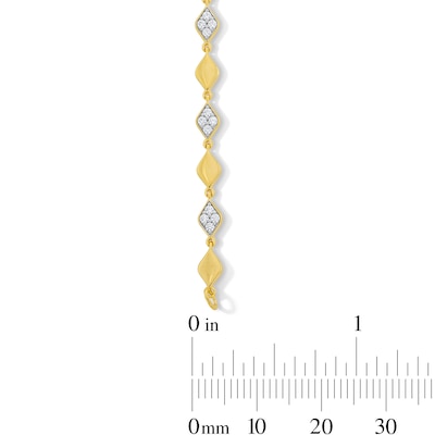 0.50 CT. T.W. Marquise-Shaped Multi-Diamond Alternating Link Bracelet in Sterling Silver with 10K Gold Plate