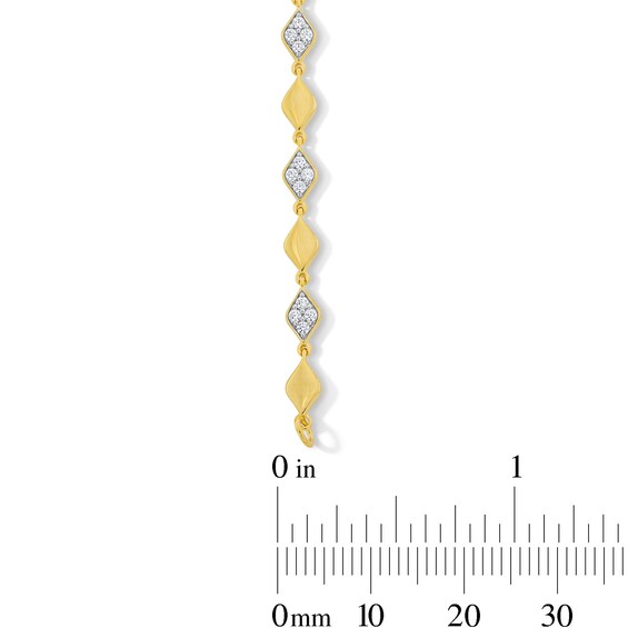 0.50 CT. T.W. Marquise-Shaped Multi-Diamond Alternating Link Bracelet in Sterling Silver with 10K Gold Plate