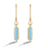 Limor Mindful Jewellery Guidestones Elongated Hexagon Swiss Blue Topaz Solitaire Hoop Drop Earrings in 10K Gold