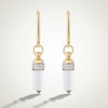 Thumbnail Image 1 of Limor Freeform White Quartz and 0.145 CT. T.W. Diamond Obelisk Drop Earrings in 10K Gold