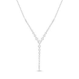 Shooting Star 1.00 CT. T.W. Certified Lab-Created Diamond &quot;Y&quot; Necklace in Sterling Silver (F/VS2)