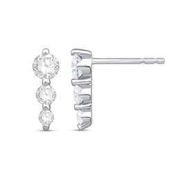 Shooting Star 0.50 CT. T.W. Certified Lab-Created Diamond Trio Drop Earrings in 10K White Gold (F/VS2)