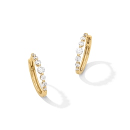 Shooting Star 0.50 CT. T.W. Certified Lab-Created Diamond Seven Stone Hoop Earrings in 10K Gold (F/VS2)