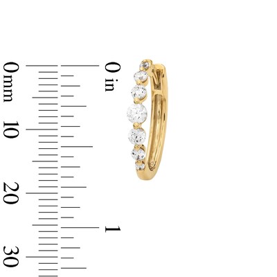 Shooting Star 0.50 CT. T.W. Certified Lab-Created Diamond Seven Stone Hoop Earrings in 10K Gold (F/VS2)