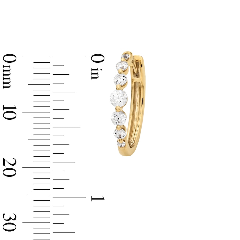 Shooting Star 0.50 CT. T.W. Certified Lab-Created Diamond Seven Stone Hoop Earrings in 10K Gold (F/VS2)